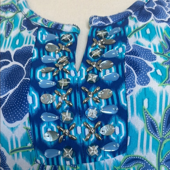 Ruby Rd. Floral Blue and Green Women's Top. Size S - Picture 2 of 5